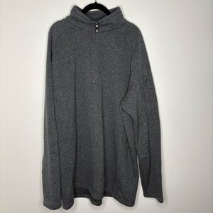 Polar King Men's Big and Tall 2XLT Gray Half Zip Pullover Sweater